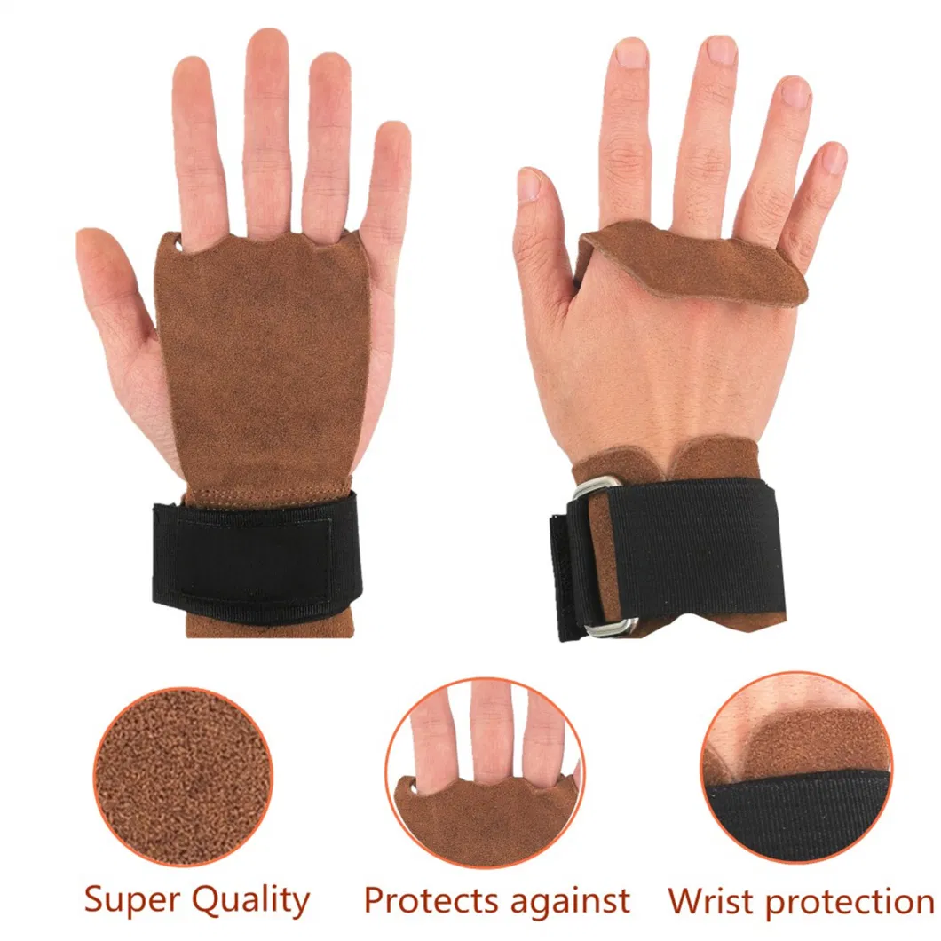 Fitness Leather Weight Lifting Gym Gloves Gymnastic Hand Grip Wrist Support