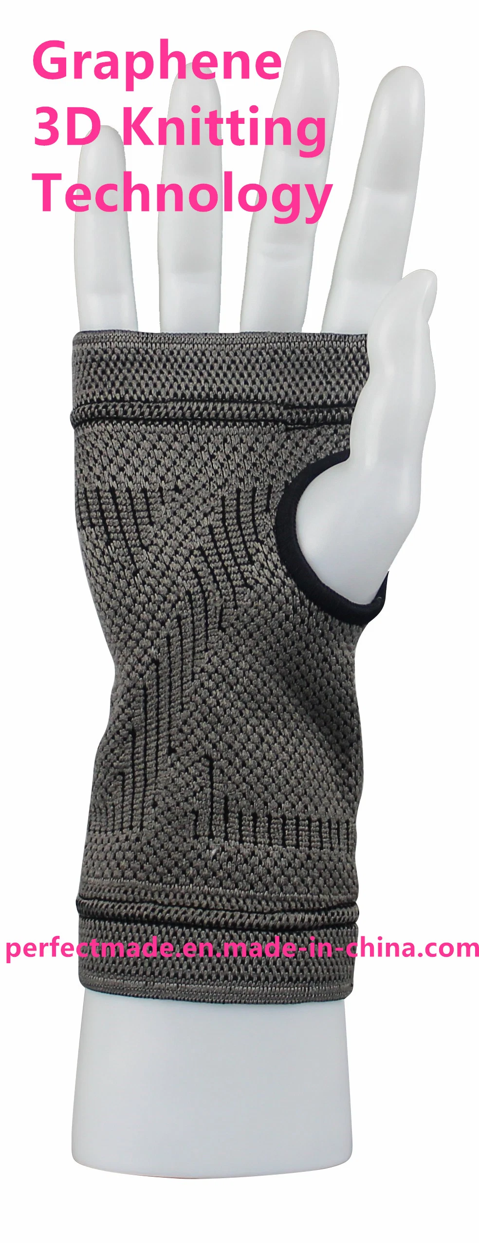 Graphene Heating Knit Open Thumb Wrist Hand Sleeve Wrist Support