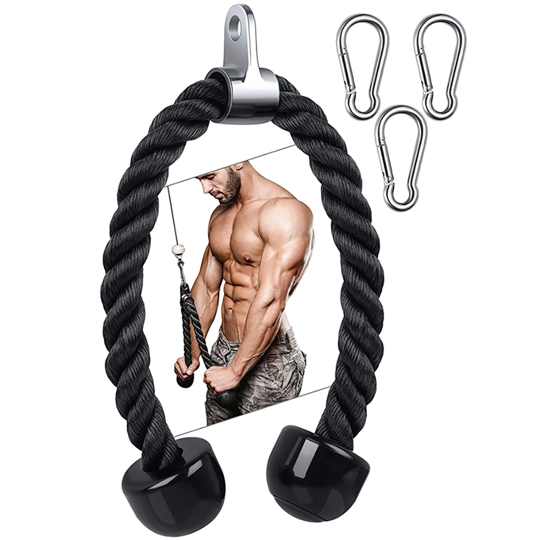 Factory Price Two Heads Fitness Strong Nylon Rope Tricep Rope for Pull Down Exercise
