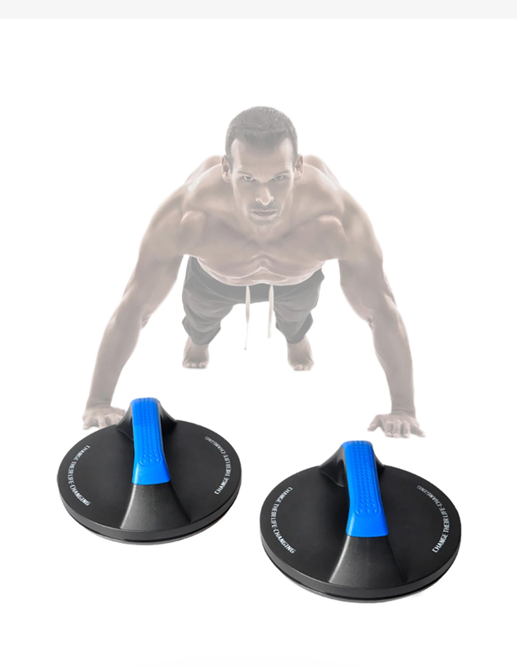 Chest Muscle Strength Round Rotating Disc Push up Stand Grip Bar for Fitness