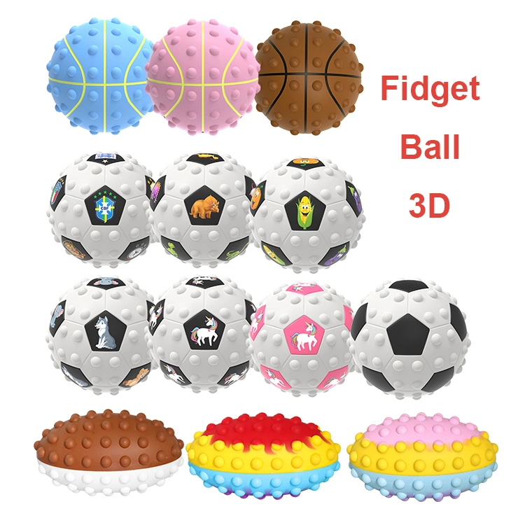 2022 New Relieve Anxiety and Anti Stress Relief 3D Rugby Football Bubble Pop Sports Fidget Football Soccer Stress Toy Ball