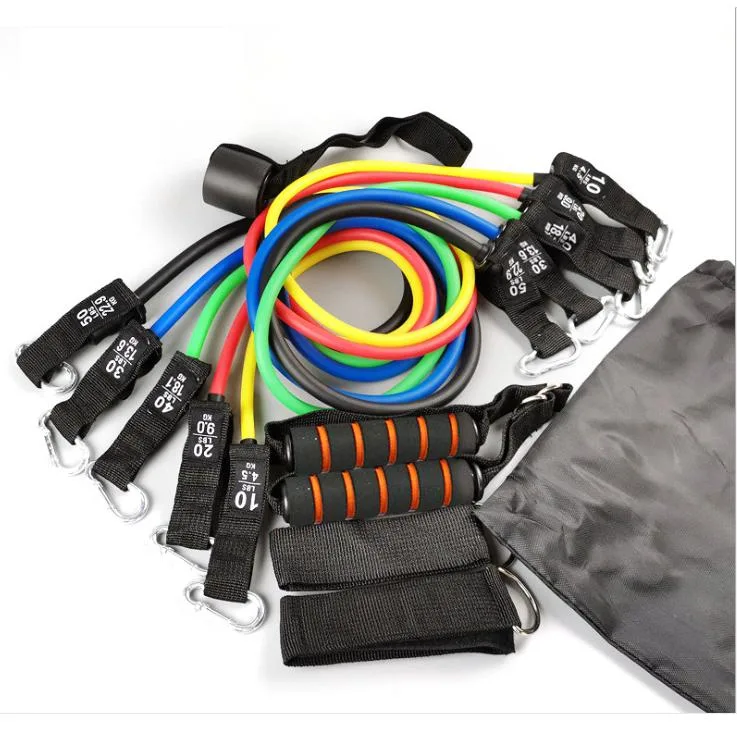 Wholesale 11 PCS Elastic Fitness Rope Set 150lb Fitness Tubes Resistance Exercise Band