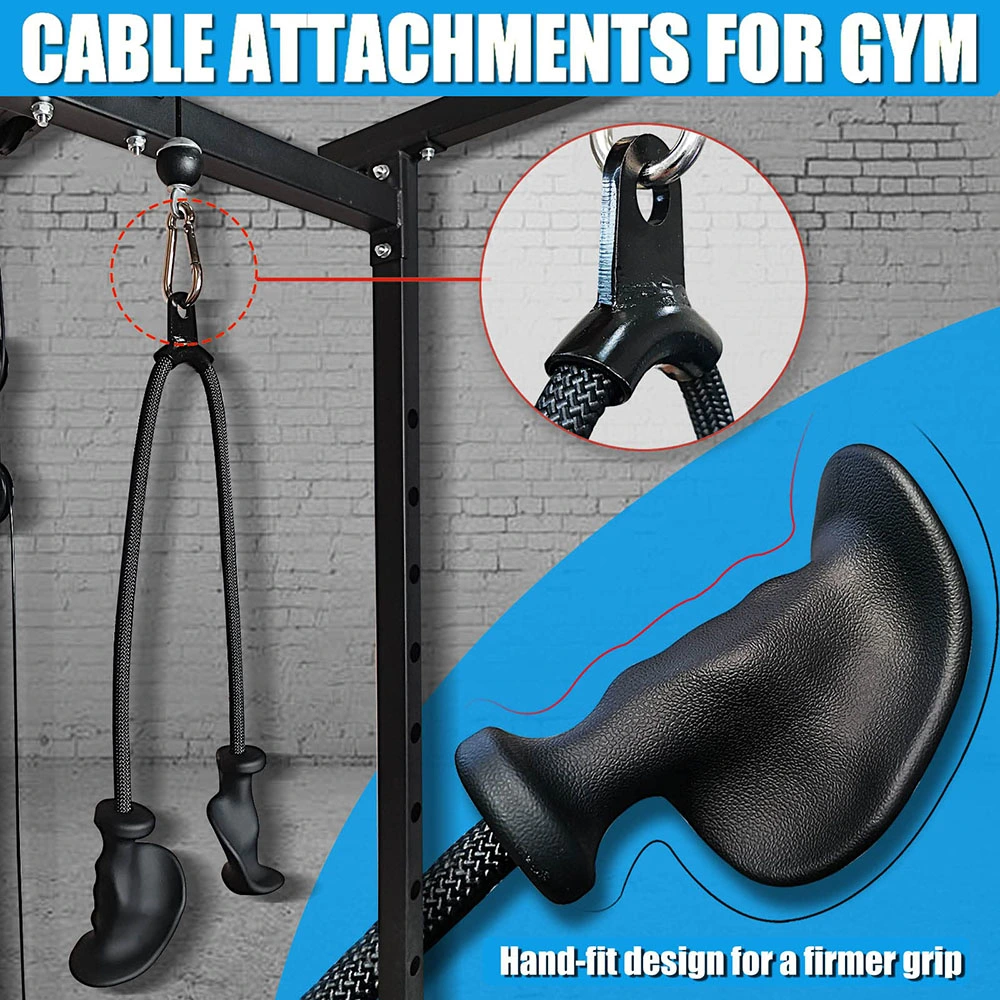 Fitness Biceps Triceps Rope Gym Lat Pull Down Grip Handles Pulley Cable Machine Attachment Rowing Bar Arm Muscle Training Handle