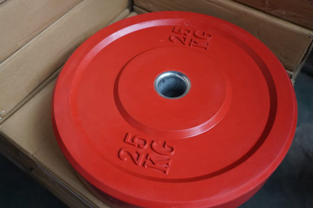 25kg Red Coloured Rubber Traininig Weight Bumper Barbell Plates