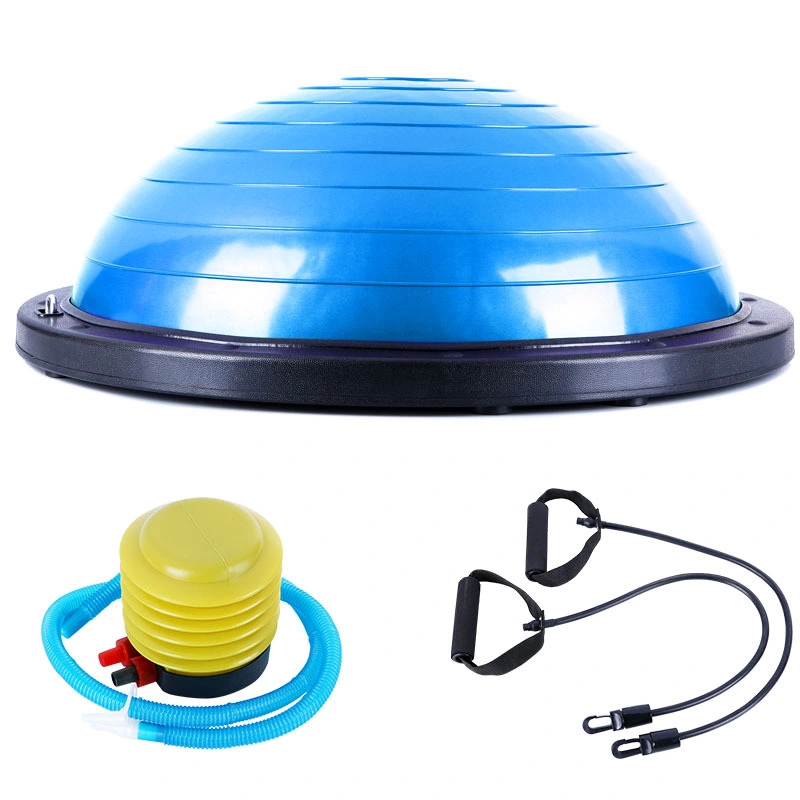 Half Yoga Exercise Ball with Resistance Bands and Foot Pump