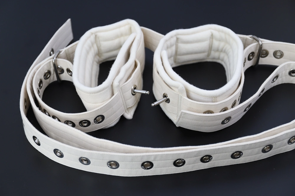 Hospital Medical Limbs Restraint Straps White Fixed Belt Ankle Cuffs Foot Restraints for Asylum