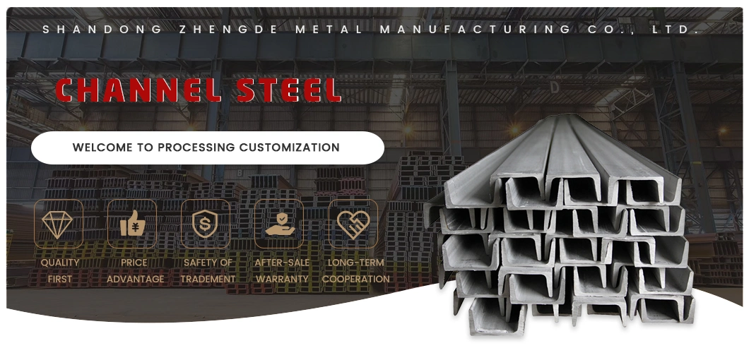 Hot Rolling of Spot U-Shaped Channel Steel for Construction Engineering Support Steel U Bar C Channel Bar