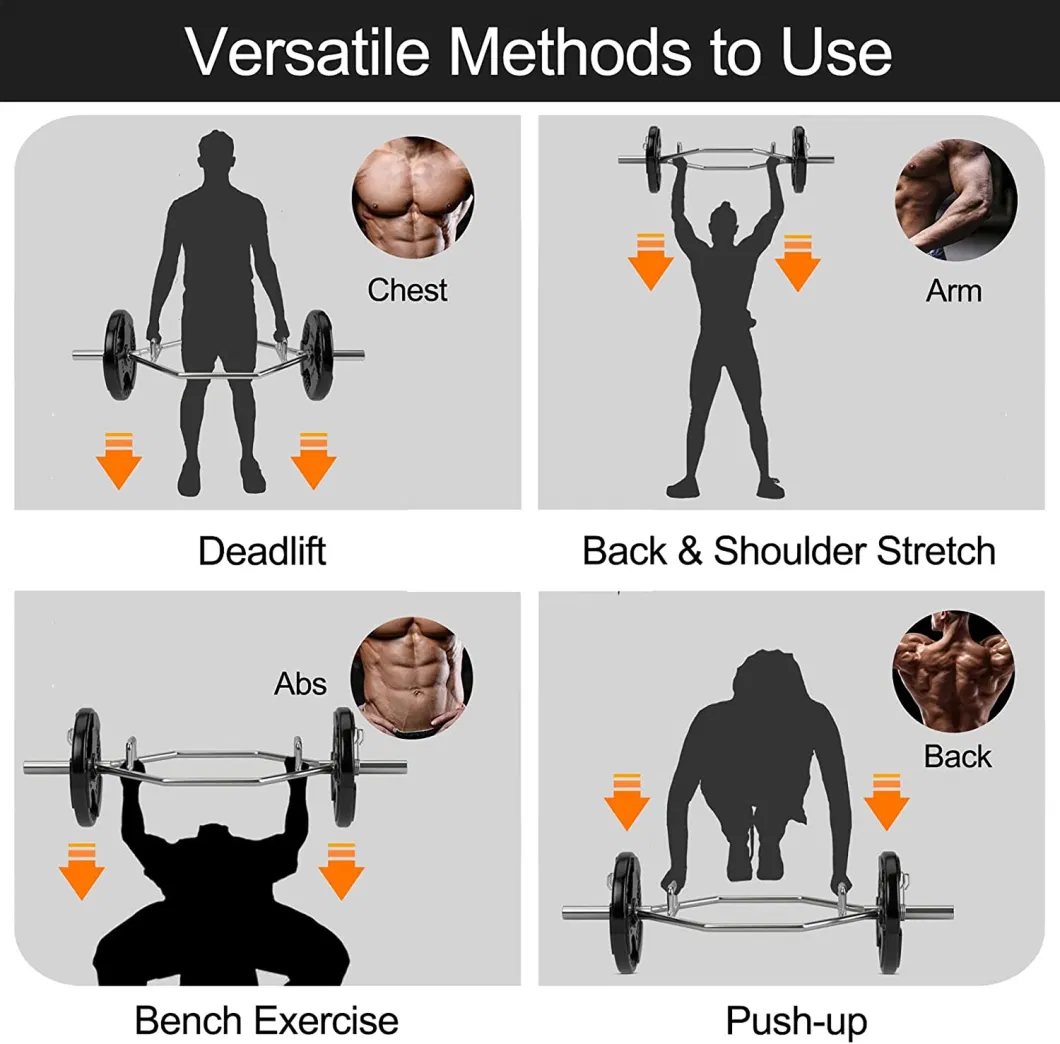 Gym Equipment Weight Lifting Training Hex Trap Bar High Strength Chromed Standard Barbell Bar