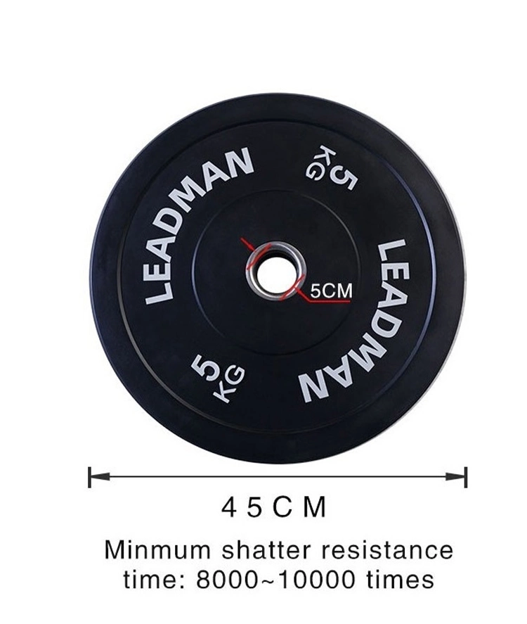 Wholesale Gym Weight Lifting Rubber Bumper Plates Standard Black 2 Inch Lbs Kg Barbell Fitness Training Equipment Weight Plate