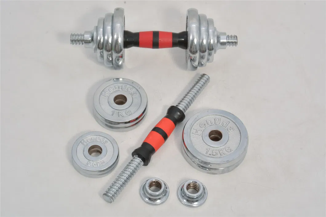 20kg Chrome Dumbbells Set, Free Weights Dumbbell with Connecting Rod Used as Barbells 2 in 1, Adjustable Fitness Dumbbell Suit with Storage Box