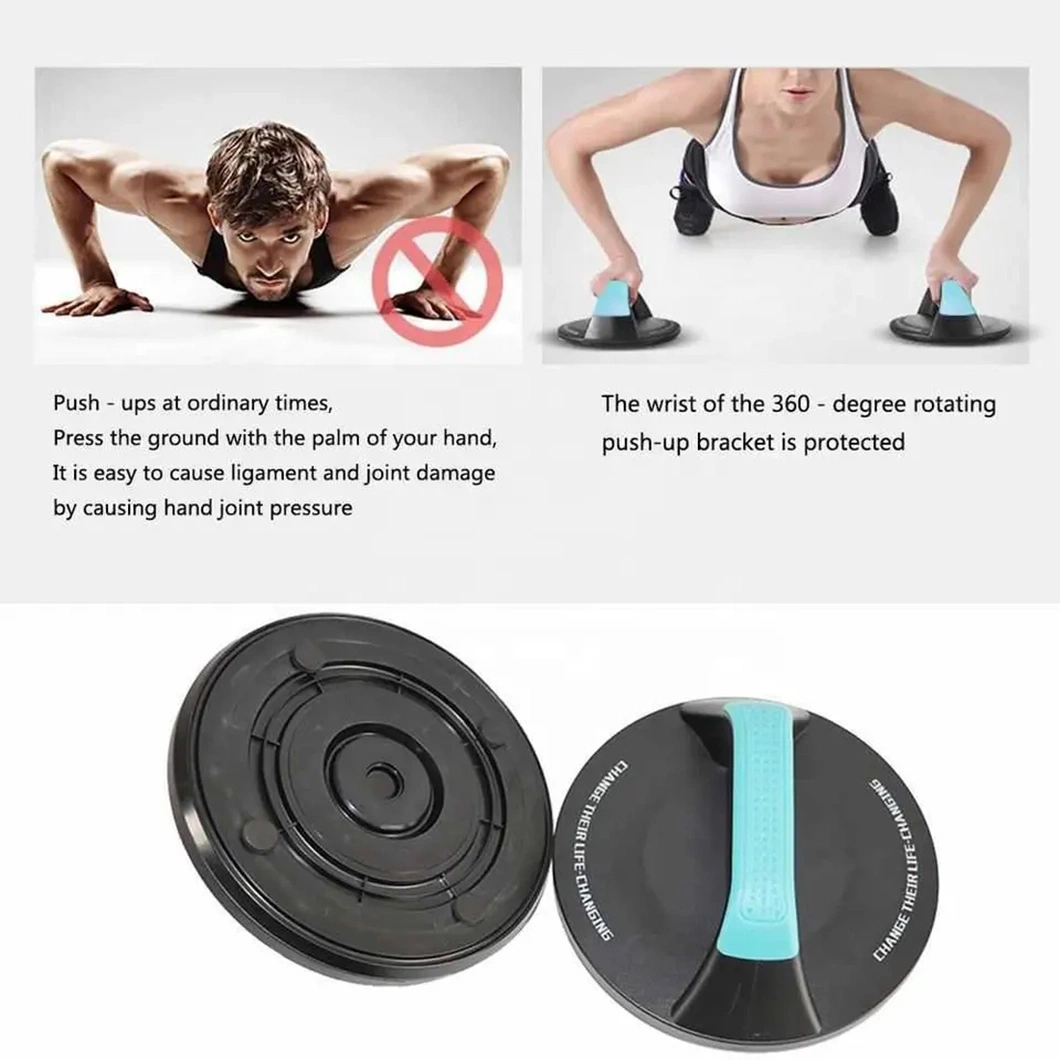 Chest Muscle Strength Round Rotating Disc Push up Stand Grip Bar for Fitness