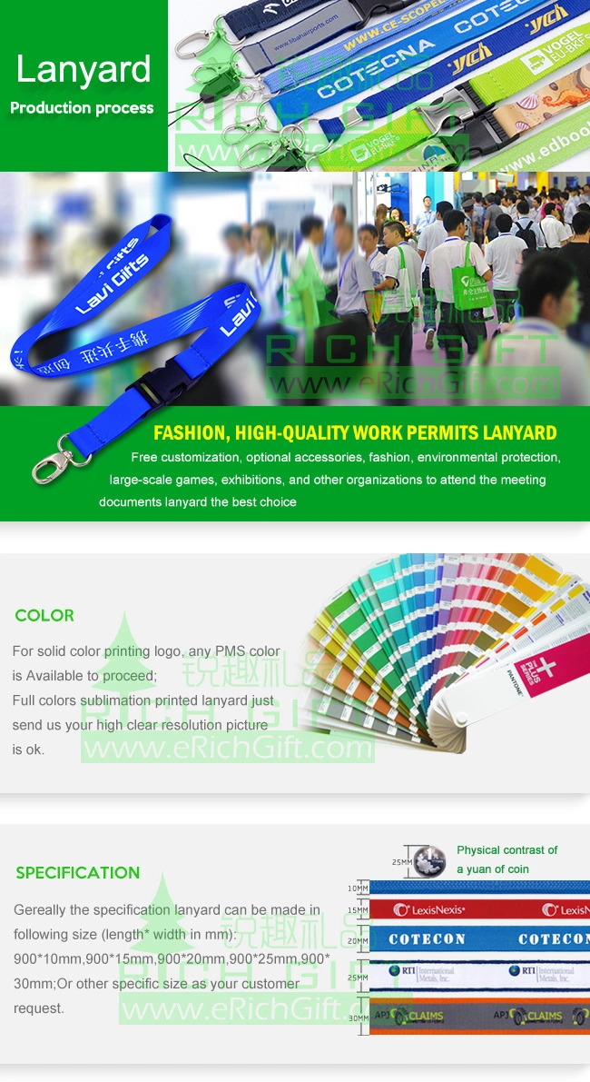 Fashionable Colorful PP Printing Cotton Tie Down Lanyard Low Price Fast Delivery