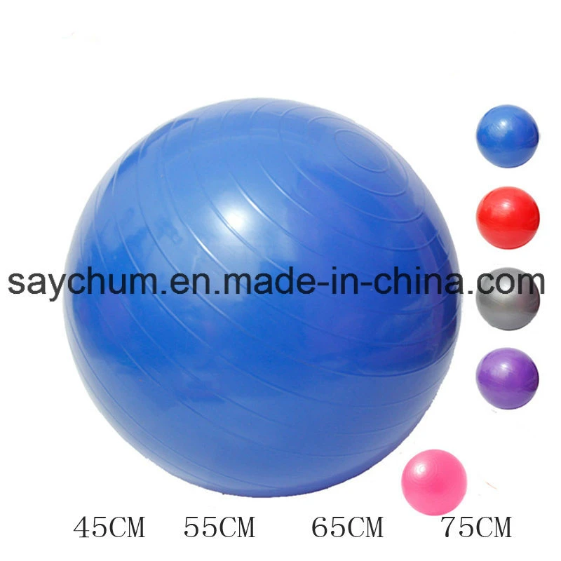 Custom Logo Sports Yoga Balls Bola Pilates Fitness Gym Balance Fitball Exercise Pilates Workout Massage Ball 45cm 55cm 65cm 75cm