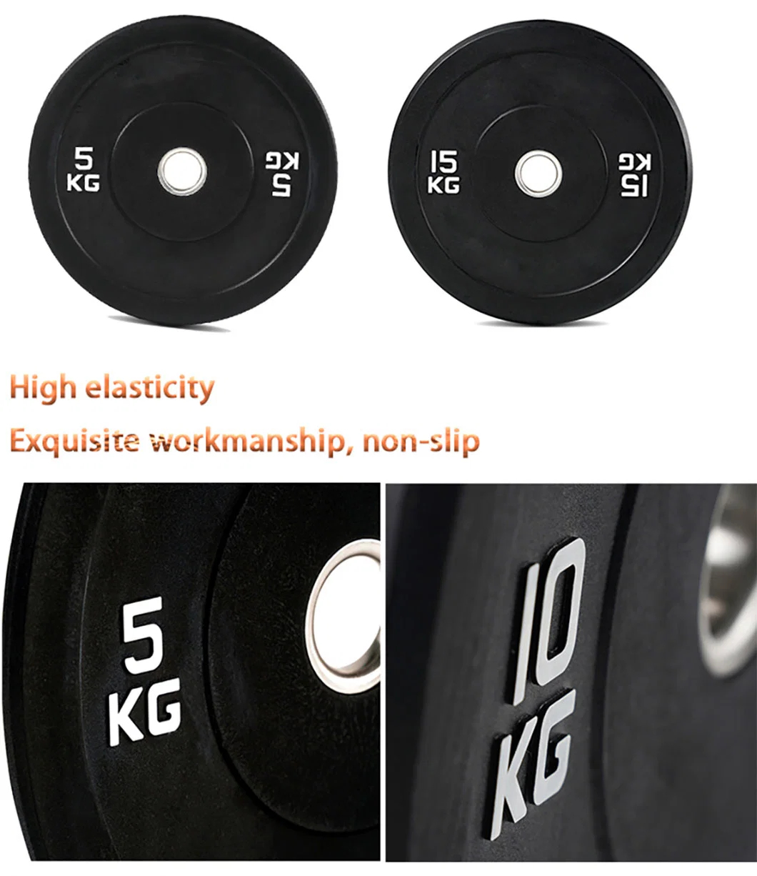 10-45lb Pair Oly Competition Premium Natural Recycled Rubber Grip Barbell Bumper Plate for Power Training