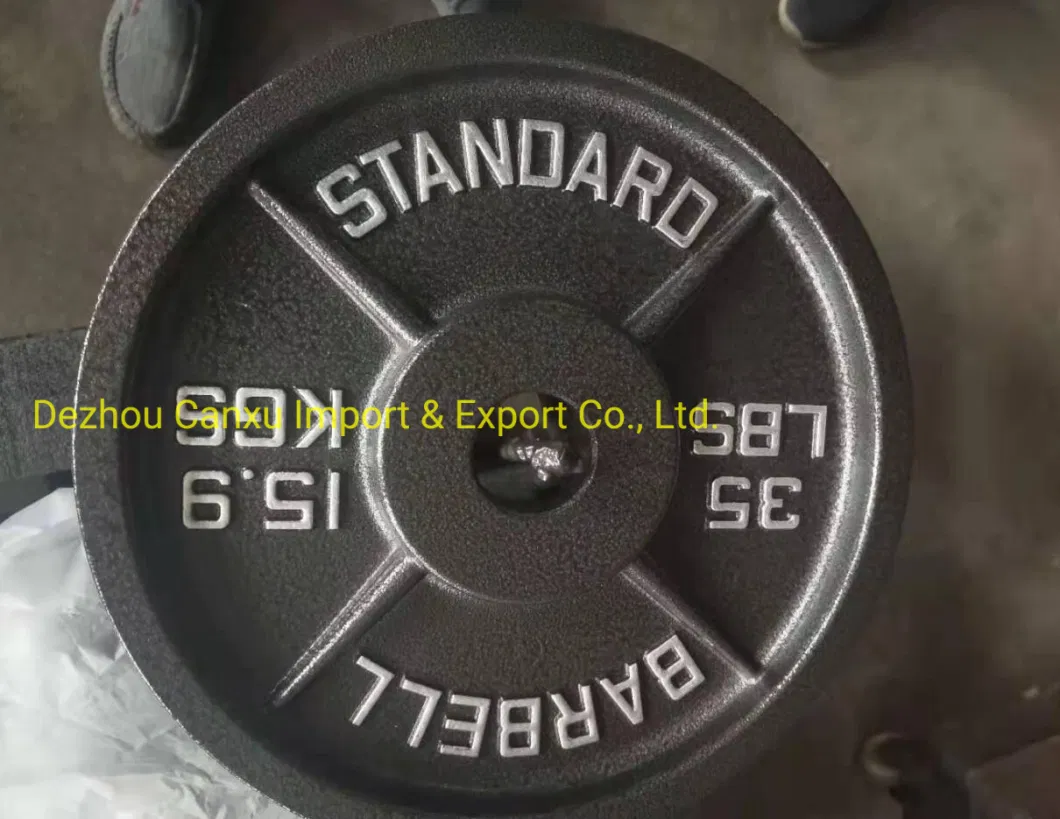 Ap-28 Wholesale Sports Equipment Black Painted Cast Iron Barbell Weight Plate