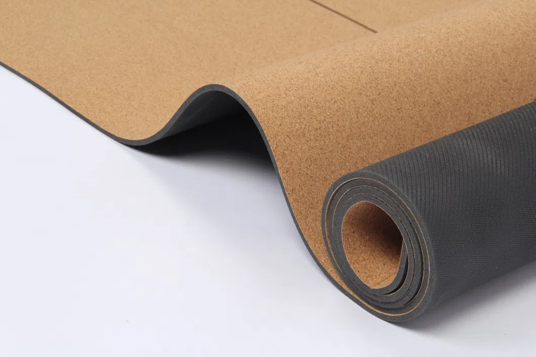Fitness Exercise Folding Yoga Cork Mat Custom Print Cork TPE Yoga Mat