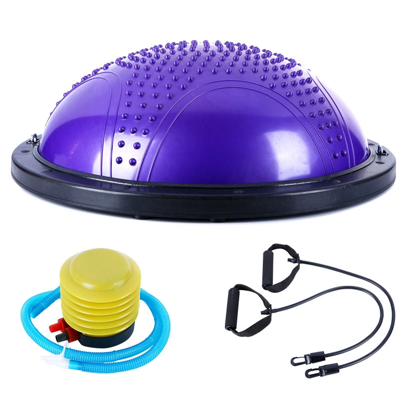 Half Yoga Exercise Ball with Resistance Bands and Foot Pump