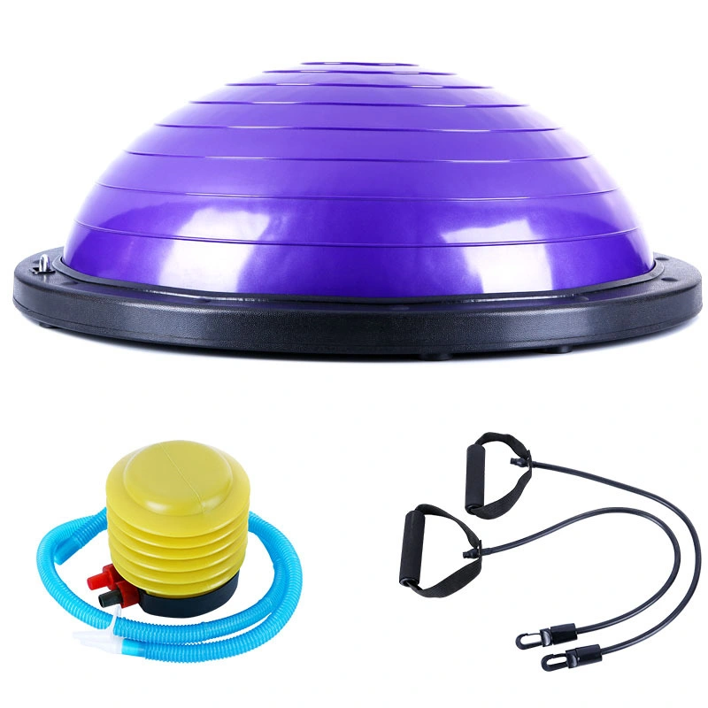 Half Yoga Exercise Ball with Resistance Bands and Foot Pump