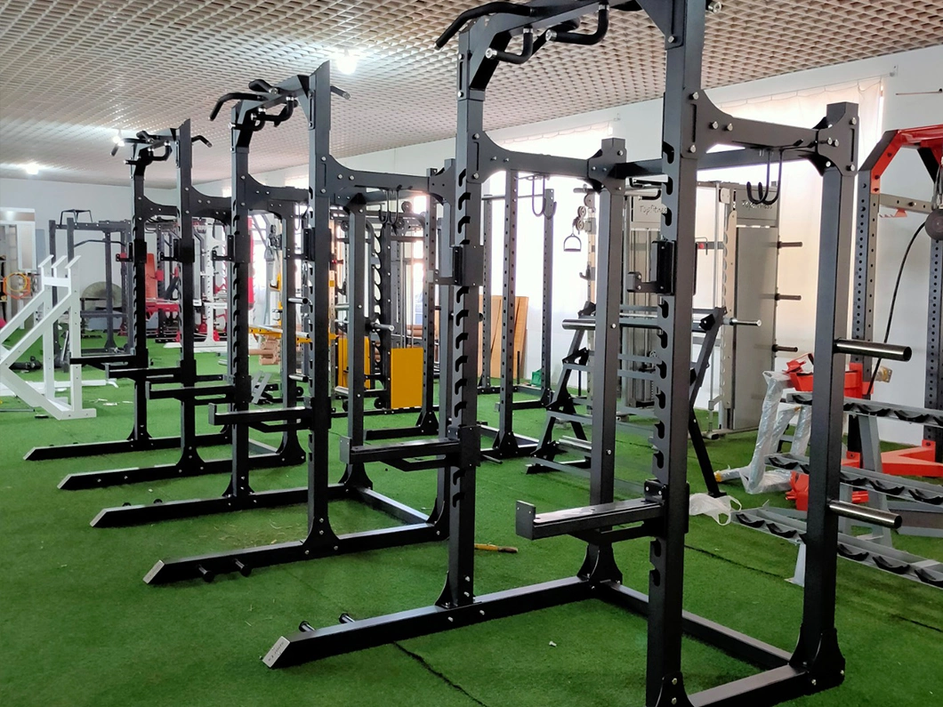 New Style Gym Machine Squat Rack with Optional Lat Pull-Down Attachment