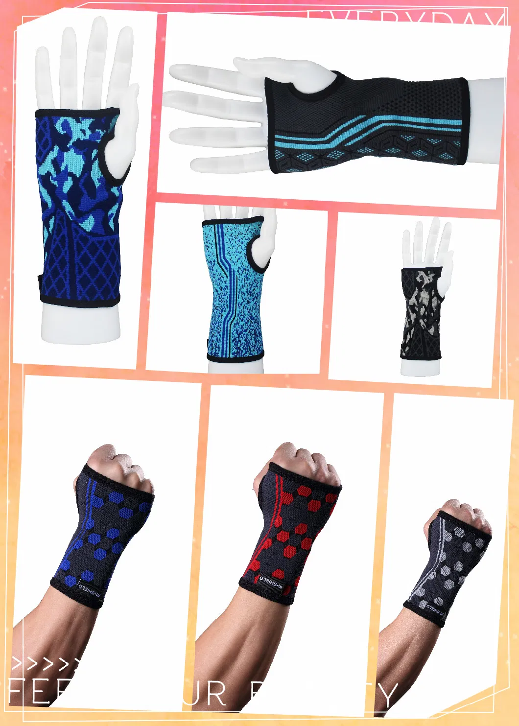 Graphene Heating Knit Open Thumb Wrist Hand Sleeve Wrist Support