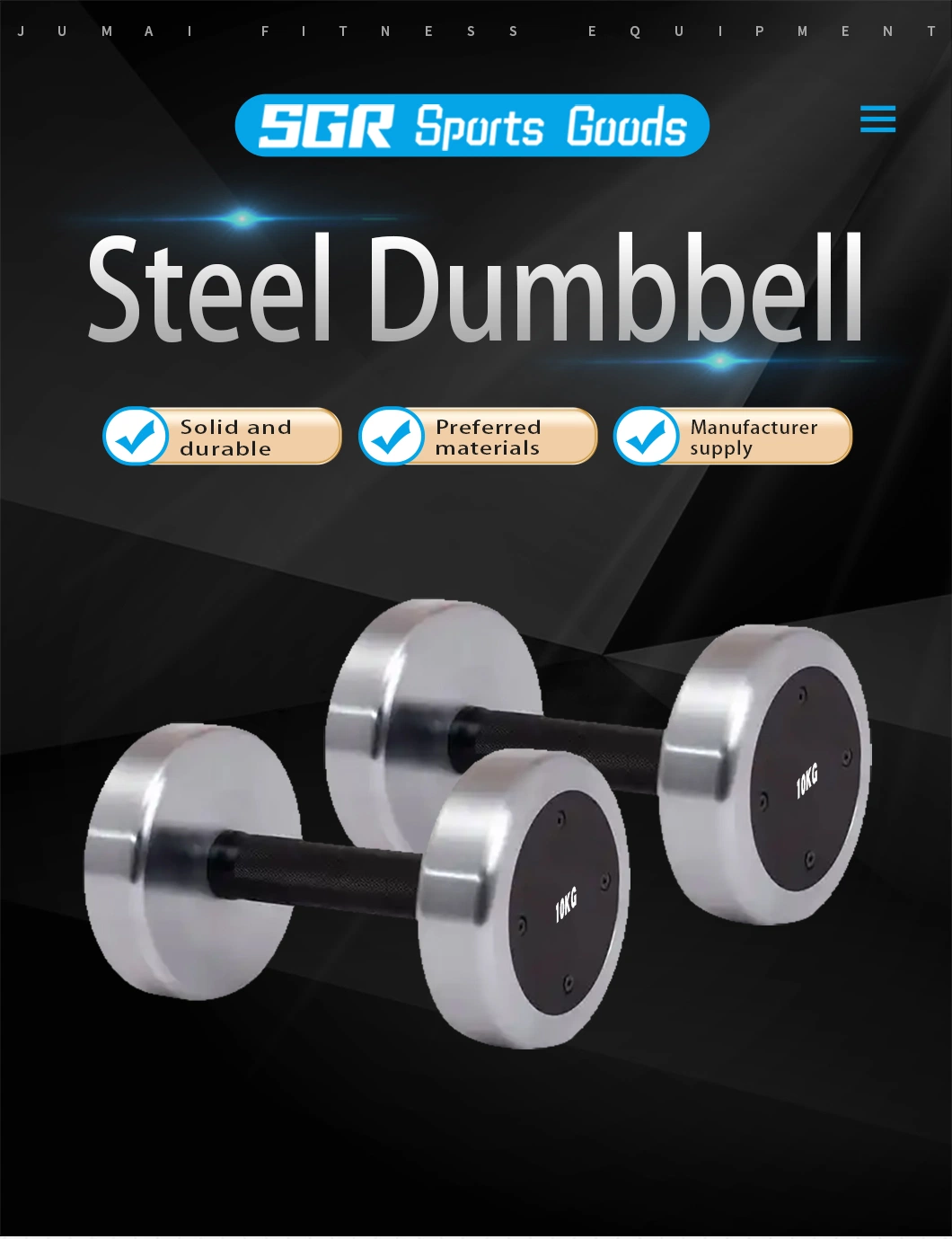 Stainless Steel Dumbbell Set Chrome Dumbbells Full Metal Steel Dumbbell