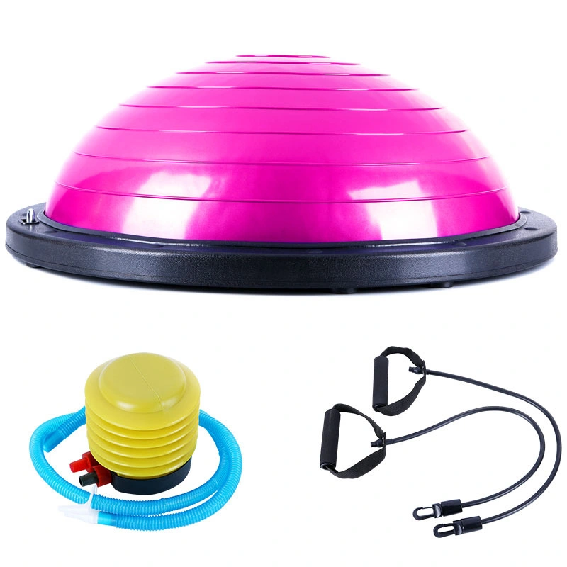Half Yoga Exercise Ball with Resistance Bands and Foot Pump