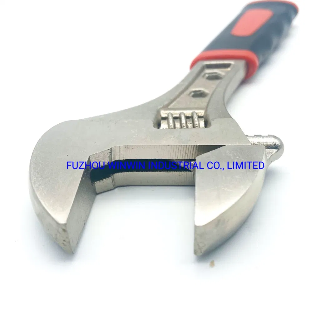 Bi-Color Grip Adjustable Wrench with Hexagonal Hole and Ring Spanner Hole (WW-TQ02)