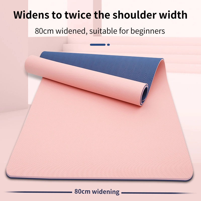 Wide TPE Anti-Slip Yoga Gym Mat with Posture Guide Line