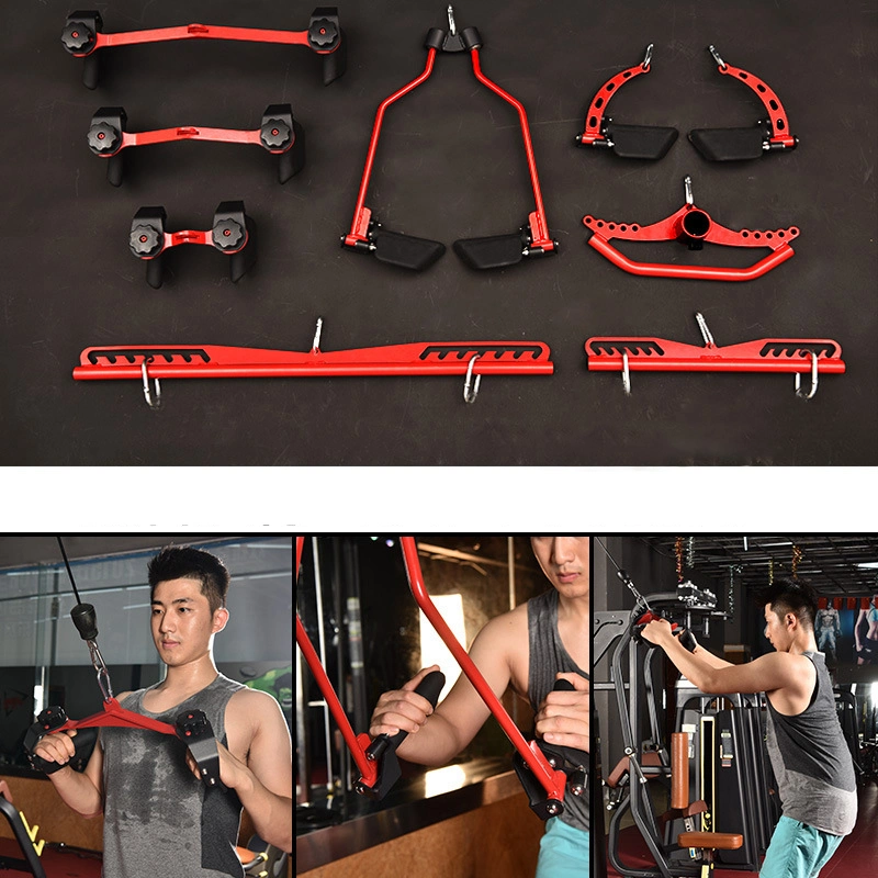 8-Piece Lat Pull Down Cable Machine Accessories Set Triceps Bicep Rowing