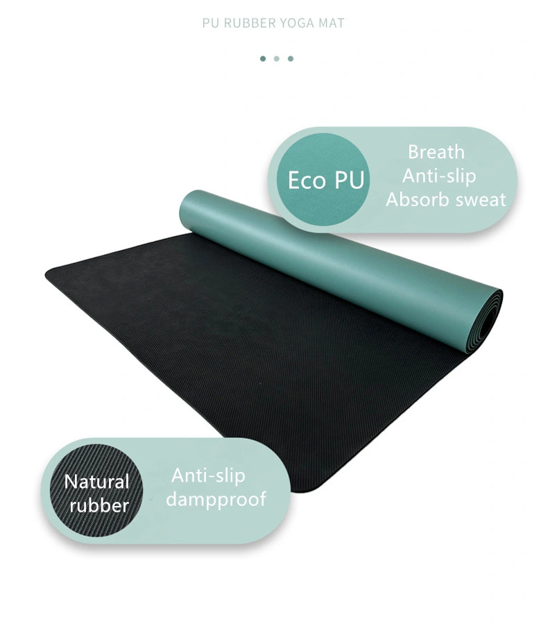 Eco PU Leather Natural Rubber Non Slip Extra Thick Exercise Yoga Mat