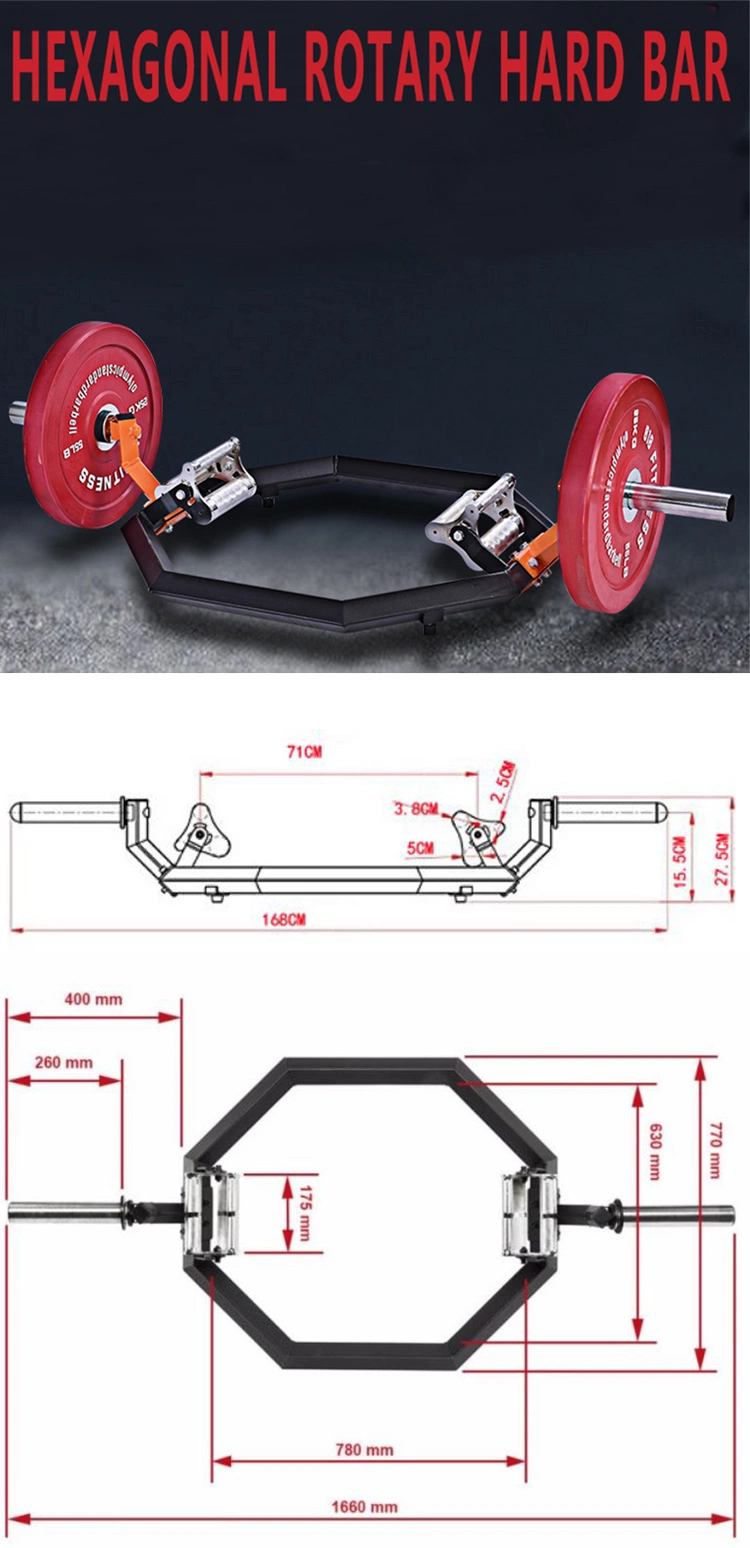 Commercial Power Lifting Gym Equipment Body Building Fitness Weight Lifting Rotating Hex Bar