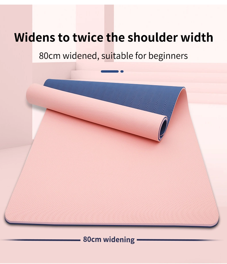 Wide TPE Anti-Slip Yoga Gym Mat with Posture Guide Line