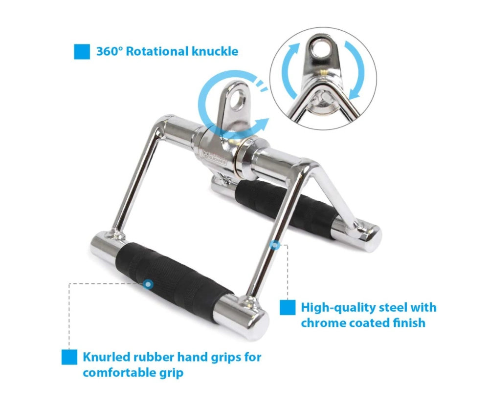 Triceps Rope Lat Pull Down Bar V Bar with Rotation V-Shaped Bar Cable Machine Accessories
