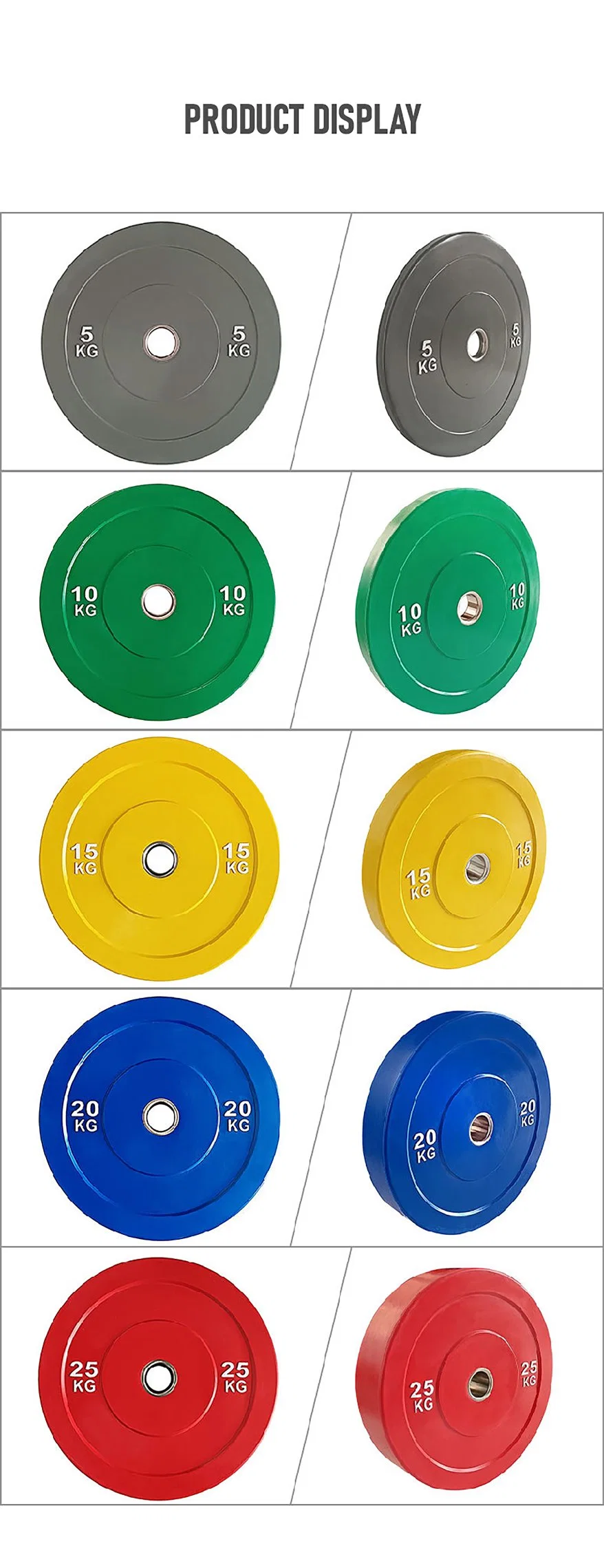 Hot Sell Weight Barbell Plate Weight Plate Color Rubber Bumper Plates for Gym Equipment Training