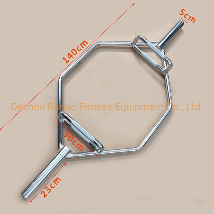 Chroming Hexagonal Hex Barbell Bar Fitness Equipment Weightlifting 25mm Deadlift Open and Closed Optional Hex Trap Barbell Bar