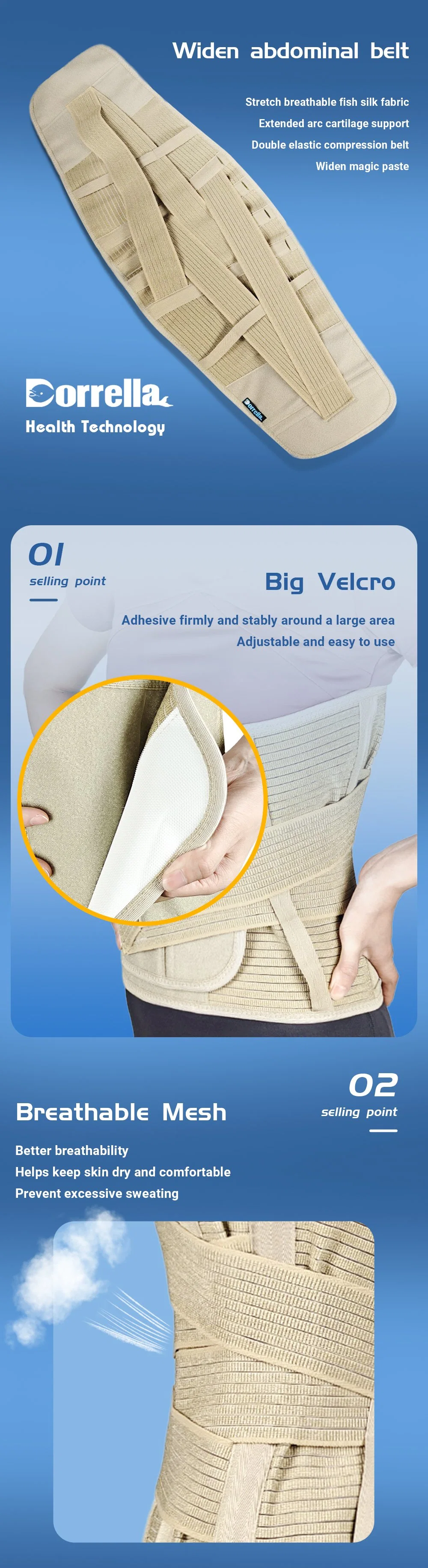 Comfort Waist Support Belt Providing Enhanced Abdominal and Waist Compression