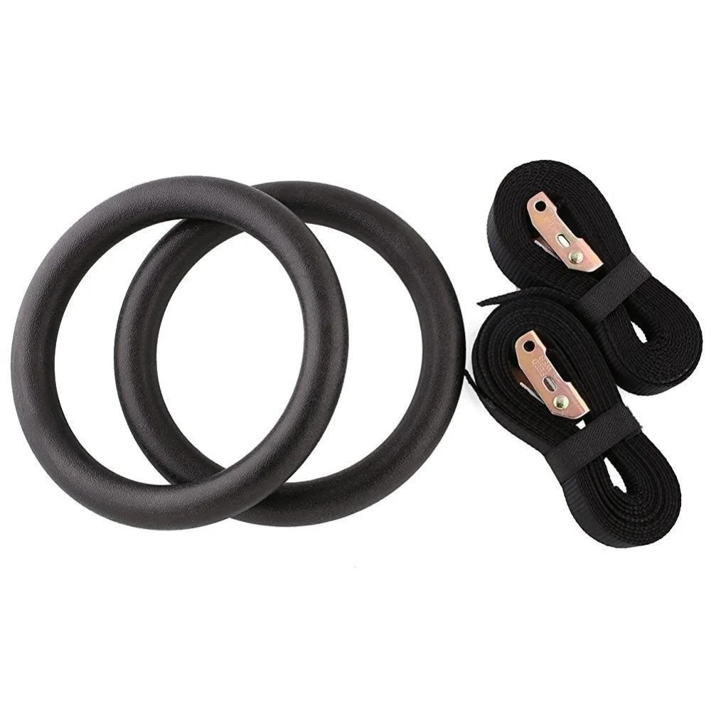 Strength Training Workout Gymnastic Rings Pull-up Fitness Gym Rings with Adjustable Straps Bl22223