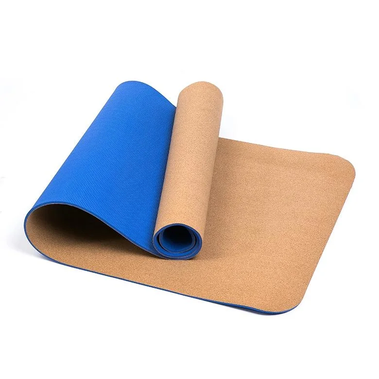 Good Quality Durable Indoor Fitness Suede Cork Gym 8mm Yoga Mat with Custom Printing