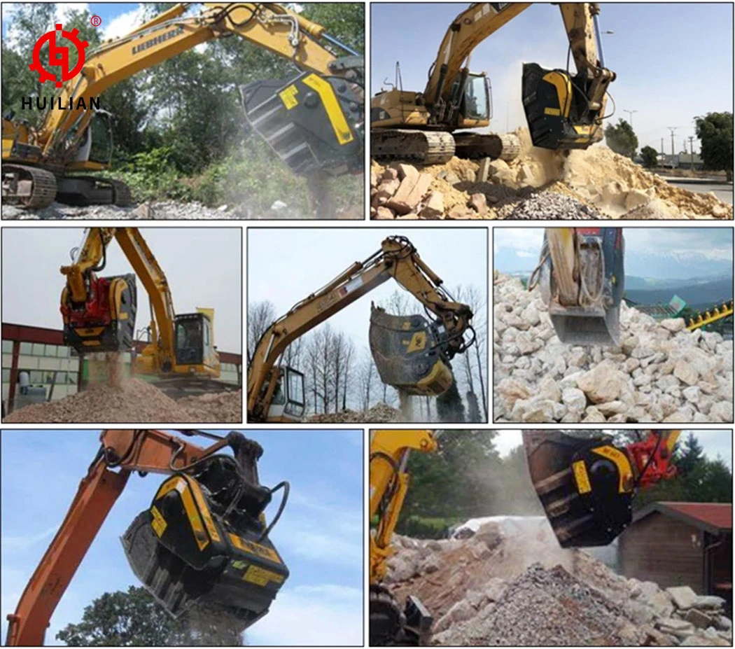 20tons Construction Machine Attachment Crushing Buckets Stone Rock Crusher Bucket for Excavator