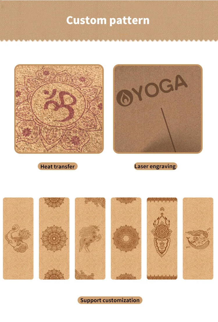 Factory Price Private Label Best Selling Eco Friendly Custom Print Logo Mat Cork Natural Rubber Premium Organic Eco Friendly Anti Slip Yoga Mats Fitness