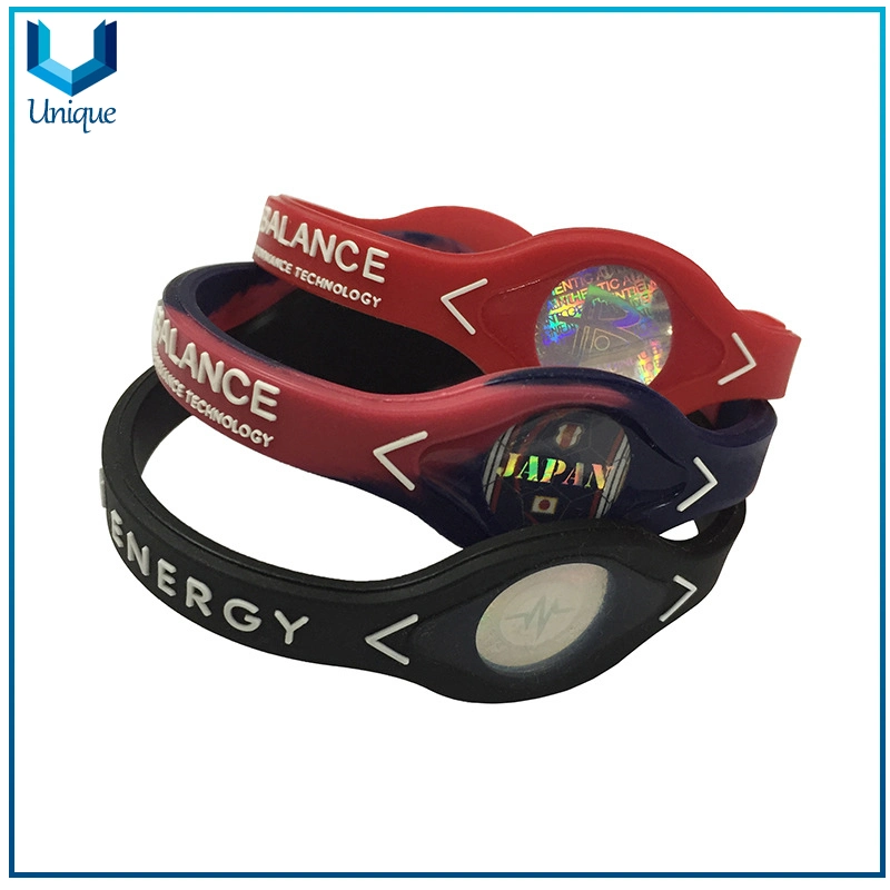 Custom Fashion Adjustable Healthcare Sport Energy Balance Power Silicone Wristband for Promotional Gift