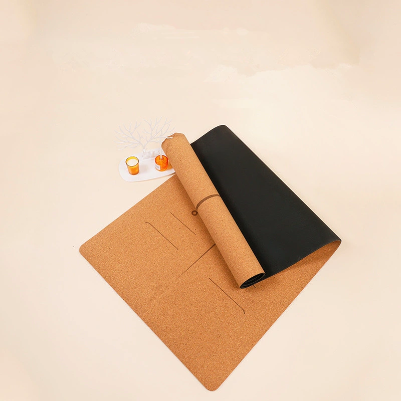 Anti-Slip Natural Rubber Eco Friendly Cork Yoga Mats Exercise Mat