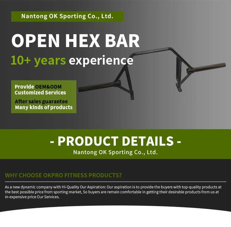 Okpro Gym Fitness Weight Lifting Open Hex Bar