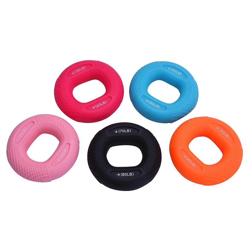 Silicone Adjustable Hand Grip 20-80lb Gripping Ring Finger Forearm Trainer Carpal