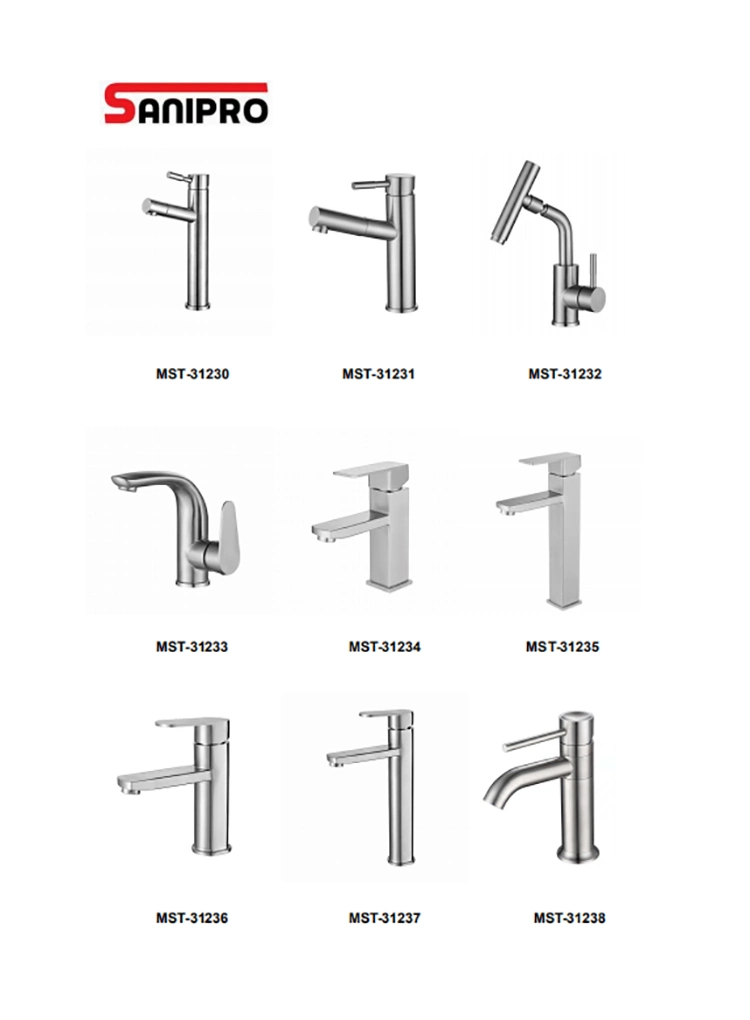 Sanipro Cupc High Quality Modern Bathroom Sink Hot Cold Water Mixer Tap Zinc Alloy Kitchen Faucet with Pull out Shower Head