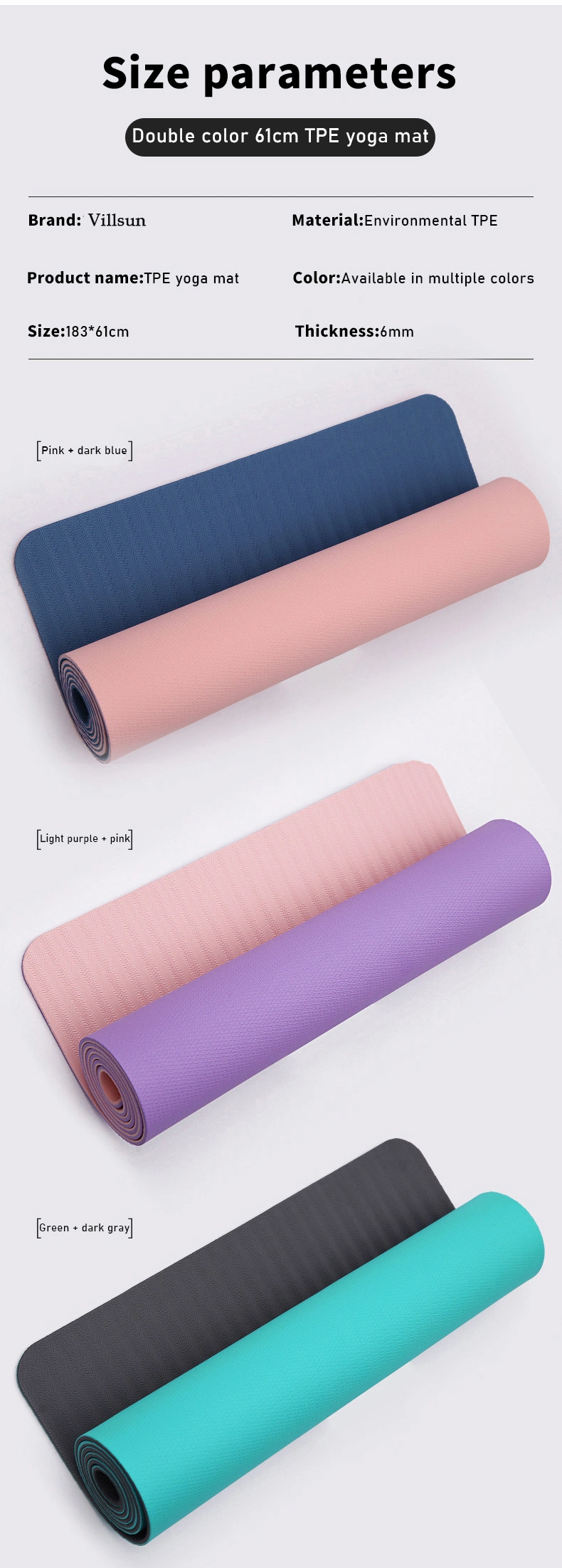 Custom Printed Eco Friendly Gym TPE Yoga Mat with Strap for Women