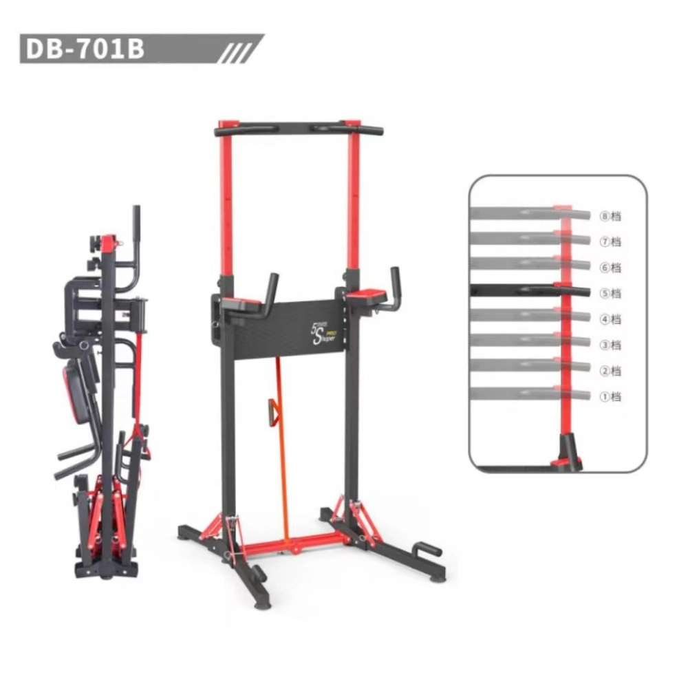 Multi-Function Adjustable Height Foldable DIP Station for Home Gym Workout
