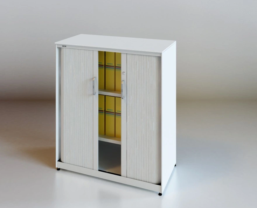 Modern Metal Filing Cabinet for Office with Plastic Tambour Door