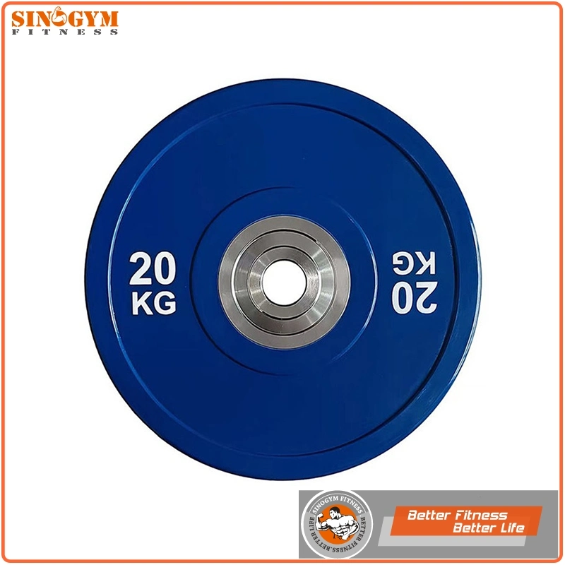 Barbell Weightlifting Rubber Bumper Plate with Solid Steel Hub