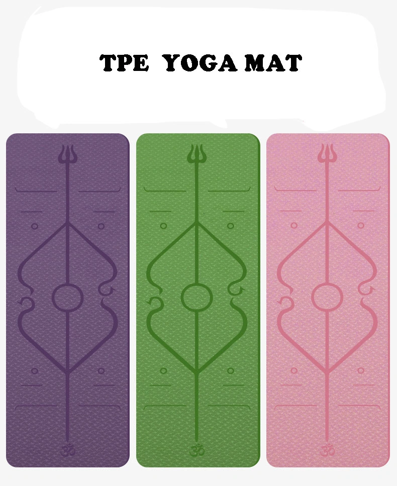 Yoga TPE Rubber Deep Anti-Slip Pattern Gym Exercise Mat